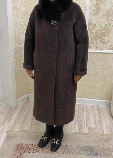 женское пальто зима осень: Пальто, Зима, По колено, 5XL (EU 50)