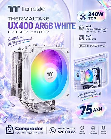 istemmis komputer: Thermaltake UX400 ARGB White (CL-P143-AL12SW-A) - Yüksək soyutma — 1