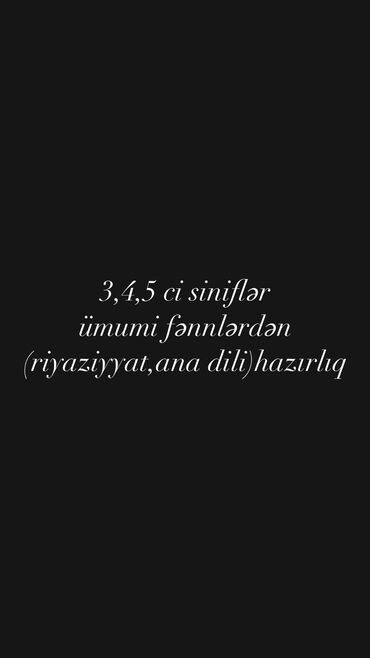 repetitor elanlari: Dərslər evdə keçirilir.Dərs 1saat 30dq davam edir,həftədə 3