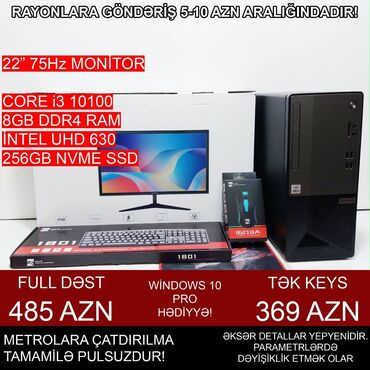 Masaüstü kompüterlər və iş stansiyaları: Masaüstü Kompüter "DDR4 B460 1200 Lenovo Core i3 10100” ⭐Tək Sistem — 3