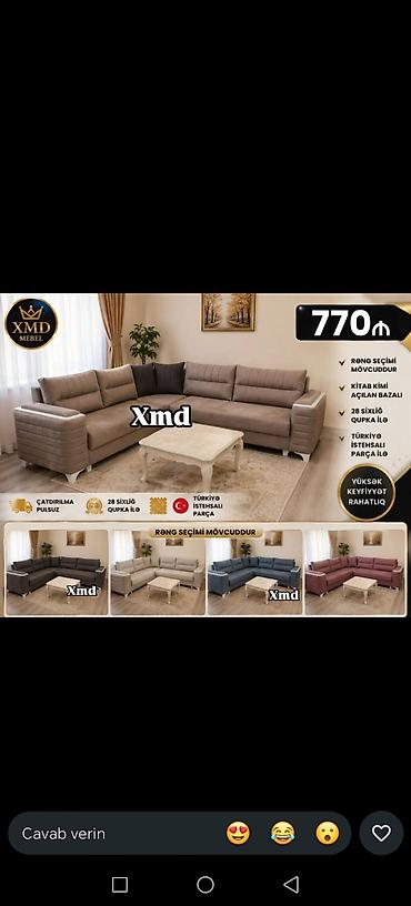 Divan və masa dəstləri: Məhsul: Künc divan dəsti – “Piramida Künc” - Müasir dizaynlı — 17
