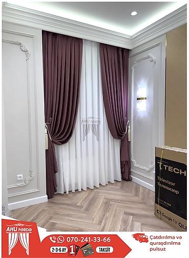 Pərdə və tüllər: Dekor pərdələr və tül – ölçüyə görə hazırlanır - Material: yumşaq — 12