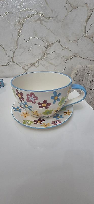 qus resmi: Çay dəsti, rəng - Mavi, Farfor — 9