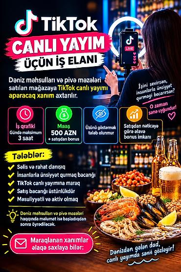 saatliq xadime isi: SMM menecer tələb olunur, İstənilən yaş, Təcrübəsiz — 1