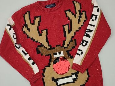 sweterek z bufiastymi rękawami: Sweater, Next, 9 years, 128-134 cm, condition - Good