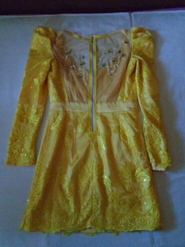 zara košulja haljina: S (EU 36), color - Yellow, Evening, Long sleeves