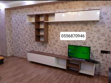 подставка под телевизор: Новый, Прямой ТВ стенд, С полками, Ламинат, Азербайджан