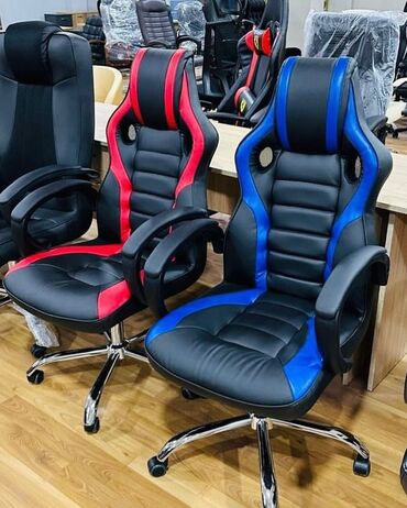 Ofis və oyun kresloları: Yeni, Təkərli, Qolları tənzimlənir, Dəri — 13