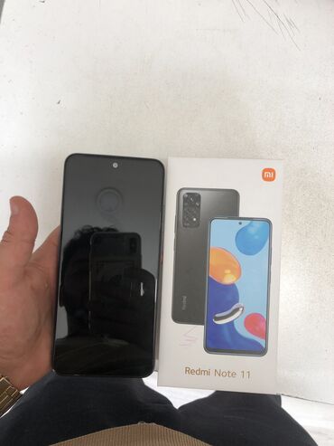 xiomi note 11: Xiaomi Redmi Note 11, 128 ГБ, цвет - Черный, 
 Отпечаток пальца, Face ID