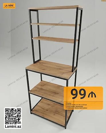 Salon, tibbi mebel: Məhsul: Metal karkaslı çoxsəviyyəli stellaj - Təyinat: Ev/ofis — 1