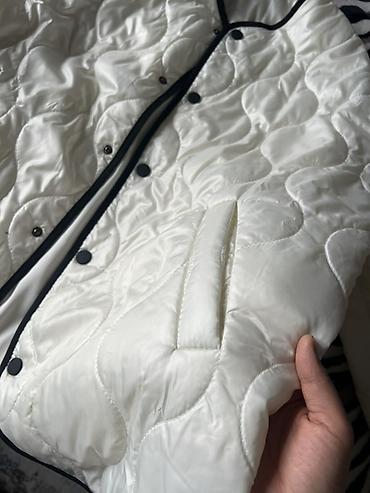 Демисезонные куртки: Стёганая куртка-жакет - Цвет: молочный (айвори) с контрастной чёрной — 8