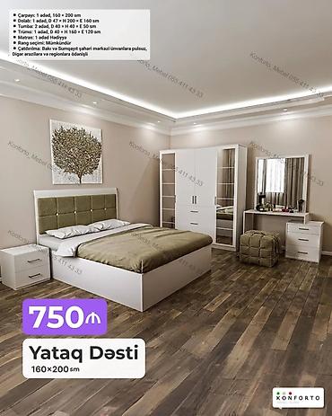 Ev və bağ: Yataq Dəsti – 160×200 sm Komplektə daxildir: - Çarpayı: 1 ədəd — 2