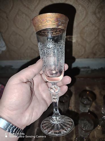 acar dəsdi: Qədəhlər, rəng - Qızılı, Xrustal, 6 ədədli dəst — 1