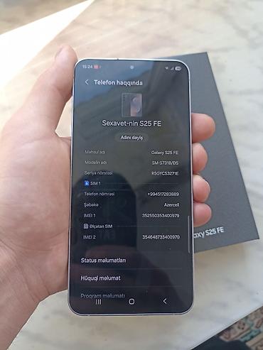 nintendo switch qiymeti: Samsung Galaxy S25 FE, 256 GB, rəng - Boz, Barmaq izi — 8
