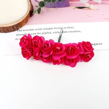 цветы сделаны из бисера: 🌹 Искусственные мини-розы, ярко-розовые (на проволоке) Набор