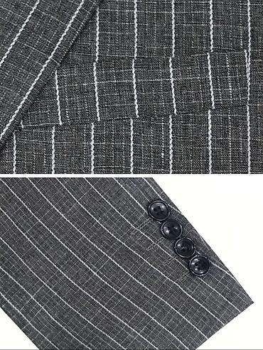qara kostyum kişi: Kişi kostyum dəsti – şpinli (pinstripe) dizayn Yaz Yay Payiz ücün 54 — 4