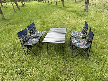 study table: Складной походный комплект для пикника: стол + 4 кресла - Состав — 9