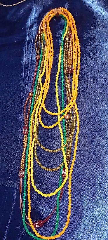 Ogrlice: Ručno rađene ogrlice – razni modeli - Set od zlatno‑braon perli — 7