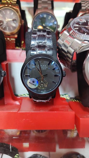 bakida saat: Saat: “Rolex Oyster Perpetual LabelNoir” üslubunda mexaniki qol saatı — 3