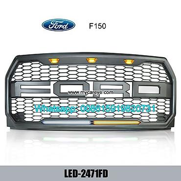 Ford F150 Raptor Style Front Grille LED lights F-150 Center Mesh - Mechinagar