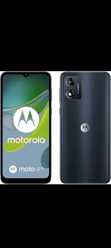 2 mərtəbə: Motorola Moto E13, 64 GB, rəng - Boz, İki sim kartlı, Face ID