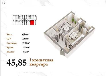 45: Строится, Элитка, 1 комната, 45 м² — 3
