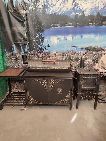 Барбекю: Три в одном очень удобная коптильня гриль барбекю мангал очок толщина — 17