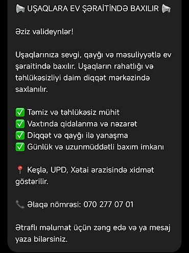 gencede xeste baxicisi: Öz evimdə uşağa baxıram aparb evə qoyub evdən götürmə razılaşma yolu — 1