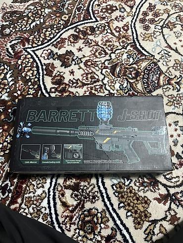 детская колонка с микрофоном: Игрушечный автомат Barrett J-SHOT (электрический гелевый бластер) — 1