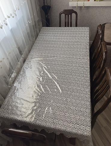 madeyra mebel stol stul: Qonaq otağı üçün, İşlənmiş, Açılmayan, Dördbucaq masa, 6 stul — 2