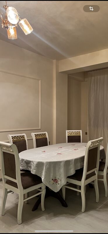 açilan stol: Qonaq otağı üçün, İşlənmiş, Açılan, Oval masa, 6 stul, Türkiyə