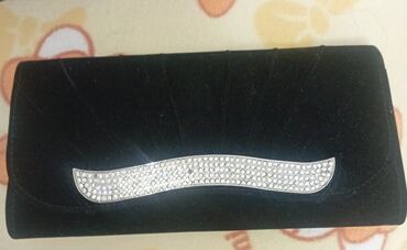 Наручные часы: Zərif qadın axşam klatçı - Rəng: qara - Material: yumşaq məxmər