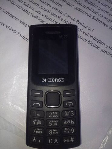 Teze mobil telefonu M-HORSE markali satlram.Qiymeti 20m.Real aliciya