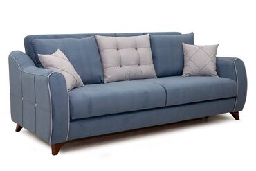 спальный дван: Прямой диван, цвет - Синий, В рассрочку, Новый