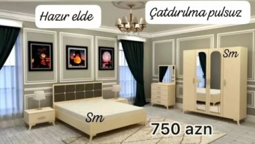 Yataq otağı dəstləri: 2 təknəfərlik çarpayı, Dolab, Komod, Termo, Azərbaycan, Yeni — 7