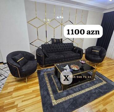 Divan və kreslo dəstləri: Yeni, Divan, 2 kreslo, Açılmayan