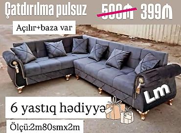 alt ust kravat: Məhsul: Bazalı çarpayılar və L‑şəkilli künc divanlar Çarpayı: - Ölçü — 2