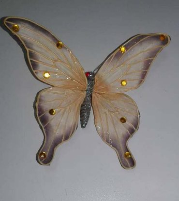 золотое украшения: Бабочка для украшения интерьера, размер 11 см х 12 см