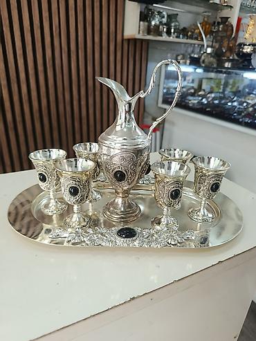 antika şamdanlar: Antik samovar və süfrə dekoru dəsti - Material: mis/latun qarışığı — 4