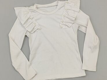 biała bluzka ze ściągaczem: Blouse, 7 years, 116-122 cm, condition - Good
