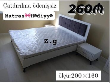 matras alti: *Çarpayı Taxt 💫260Azn* *Matras 🎀 Hədiyyə* ▪️Ölçü:200×160 *▪️Rəng