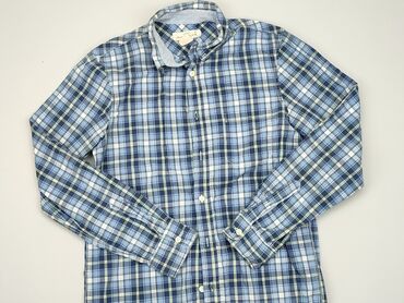 bluzki z długim rękawem dla chlopca: Shirt 14 years, condition - Very good, pattern - Cell, color - Blue