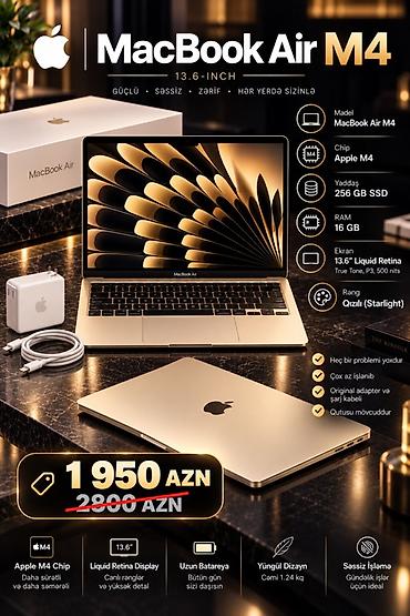 Noutbuklar və aksesuarlar: MacBook Air M4 — İdeal vəziyyətdə (Problemsiz) Özünə problemsiz — 1