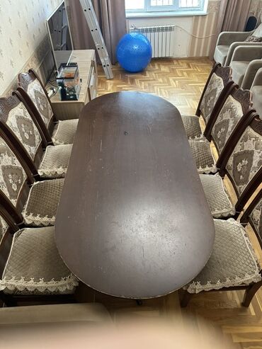 Masa və oturacaq dəstləri: Qonaq otağı üçün, Açılmayan, Oval masa, 8 stul -da lalafo.az — 3 Masa və oturacaq dəstləri: Qonaq otağı üçün, Açılmayan, Oval masa, 8 stul — 3