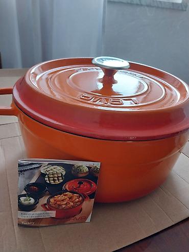 cuqun: Qazan, rəng - Narıncı, Çuqun, 28 sm, Türkiyə — 2
