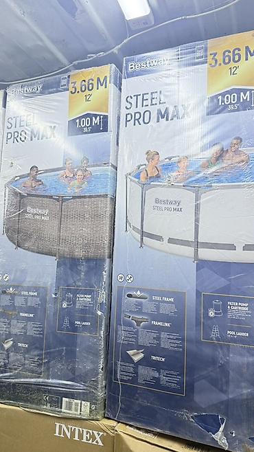 Бассейны: Каркасный бассейн Bestway Steel Pro MAX 3.66 м × 1.00 м (12’ × 39.5”) — 1