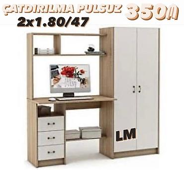 dibçək rəfi: Kompyuter masası və şkaflı modul Ölçü: 2 x 1.80 / 47 Qiymət: 350₼ — 1