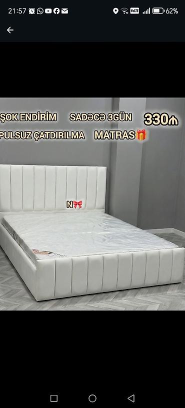 Çarpayılar: Yeni, İkinəfərlik çarpayı, Bazasız, Matras ilə, Siyirməsiz, Azərbaycan — 1