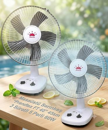 Ventilyatorlar: Masaüstü Sərinkeş "Prandtex FT 40" 45sm 5 Sürətli 3 Pərli 60W . ❄️ — 2