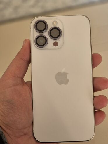 iphone 14 qiymeti irşad: IPhone 14 Pro Max, 256 GB, White Titanium, Face ID, Simsiz şarj